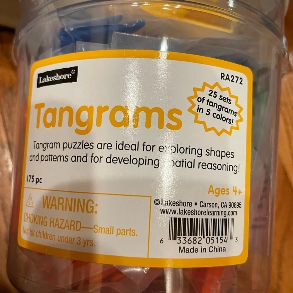 Lakeshore Tangrams 25 Sets 5 Colors New